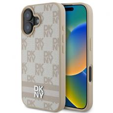 DKNY - DKNY iPhone 16 Mobilskal Checkered Pattern Printed Stripes - Rosa