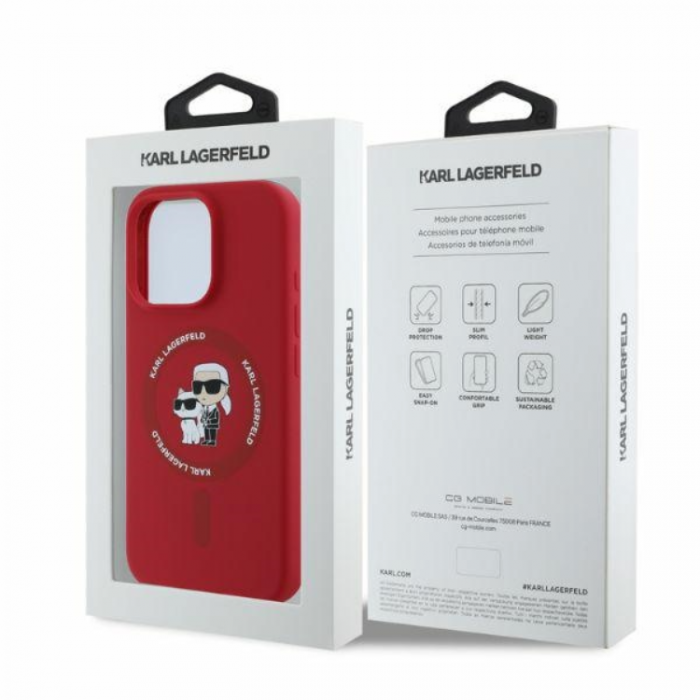 KARL LAGERFELD - KARL LAGERFELD iPhone 16 Pro Max Mobilskal Magsafe Silikon Heads Ring