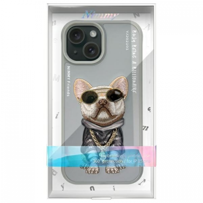 NIMMY - Nimmy iPhone 15 Mobilskal Glasses Cool Dog - Gr