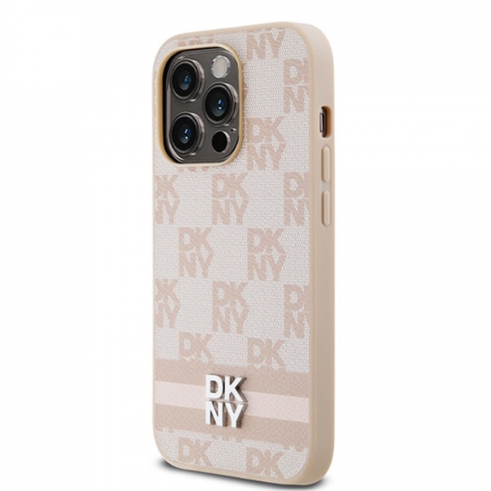 DKNY - DKNY iPhone 15 Pro Mobilskal Lder Checkered Mono Pattern