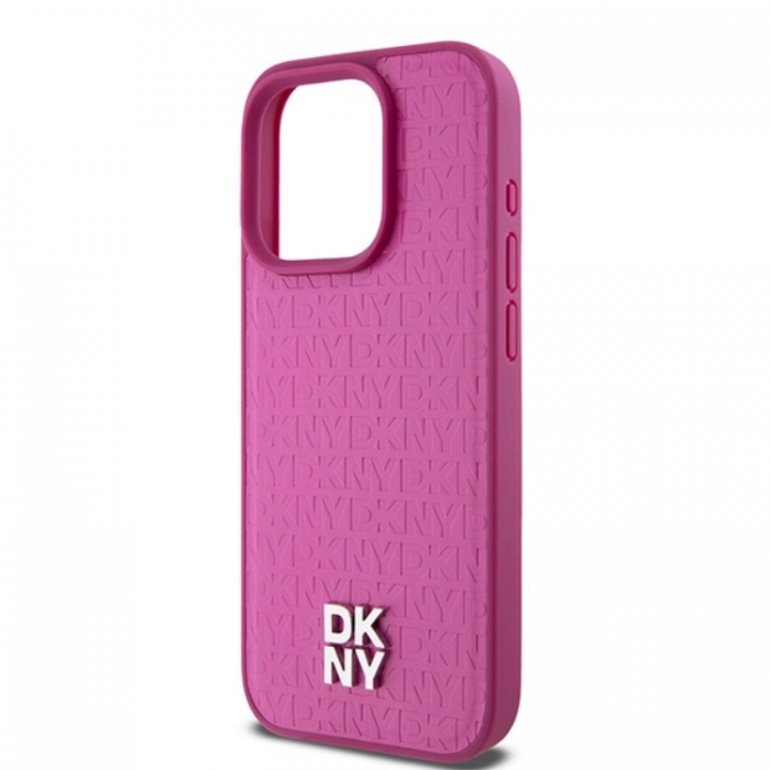 DKNY - DKNY iPhone 15 Pro Max Mobilskal Magsafe Lder Pattern Metal Logo