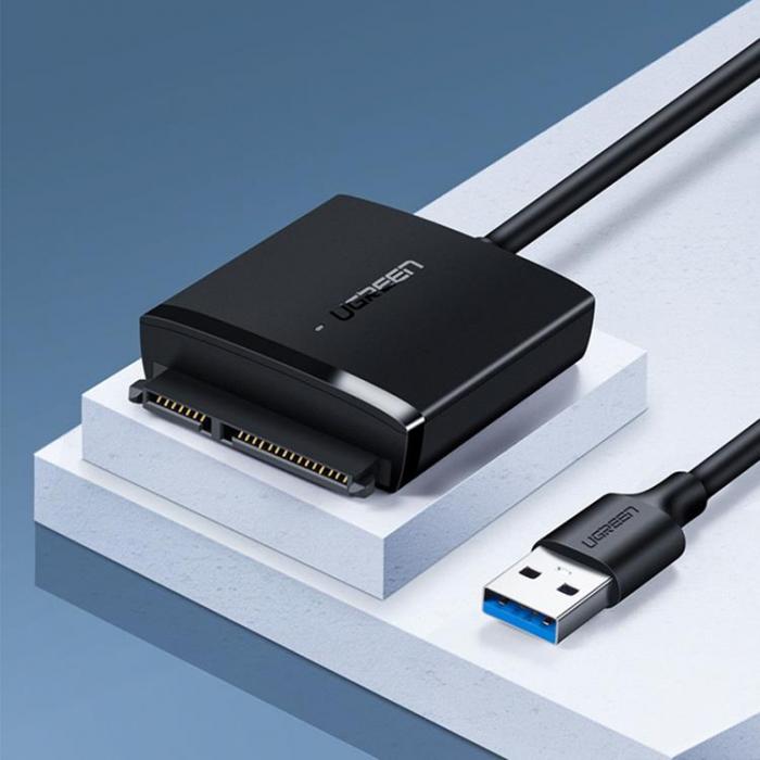 Ugreen - Ugreen USB 3.0 Adapter Fr 2.5''/3.5'' SATA Disk - Svart