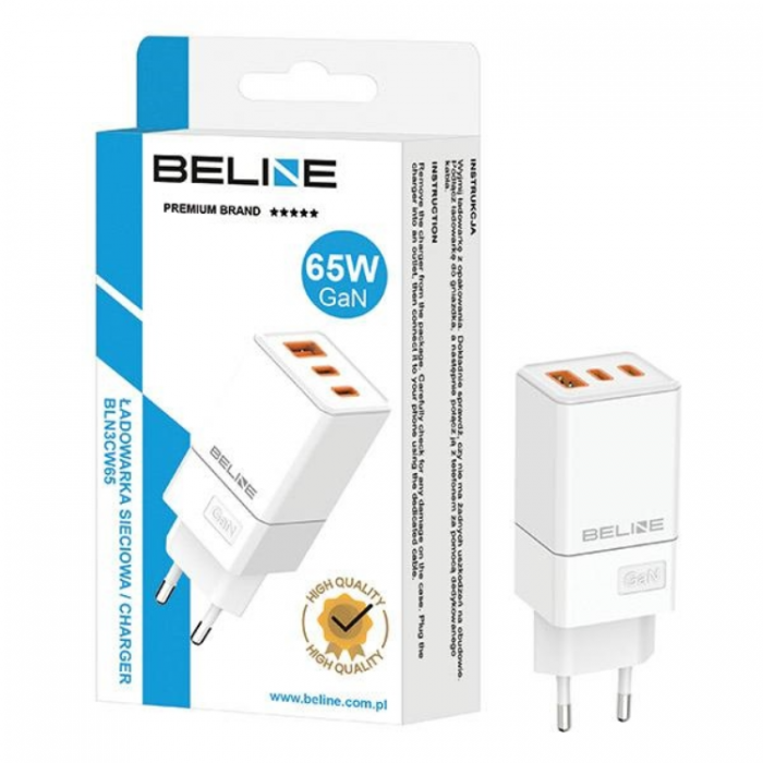 Beline - Beline Vggladdare 2x USB-C Till USB-A - Vit