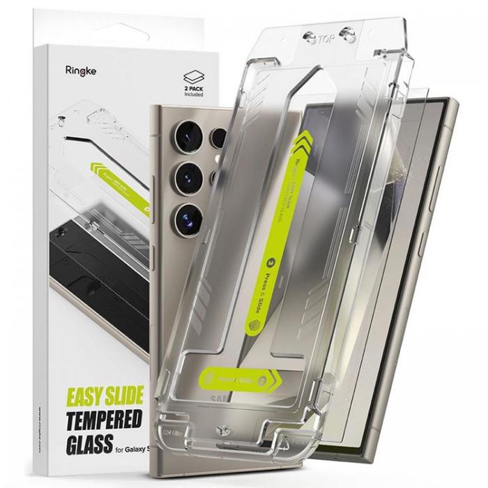 Ringke - [2-Pack] Ringke Galaxy S24 Ultra Hrdat Glas Skrmskydd Easy Slide - Clear