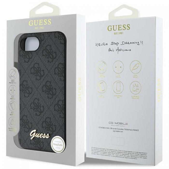 Guess - Guess iPhone 16e Mobilskal MagSafe 4G Script Logo - Svart