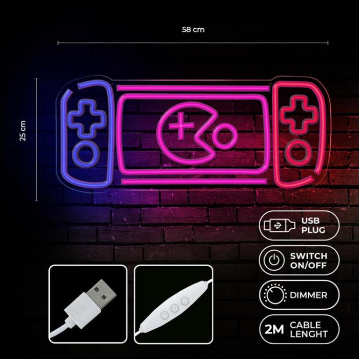 Forever Light - Forever Light Neon LED PLEXI GAME CONSOLE FPNE27 - Flerfrgad