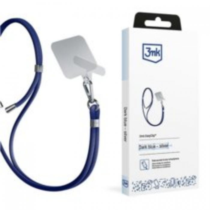 3MK - 3mk Mobil Lanyard Easyclip - Morkbl/Silver