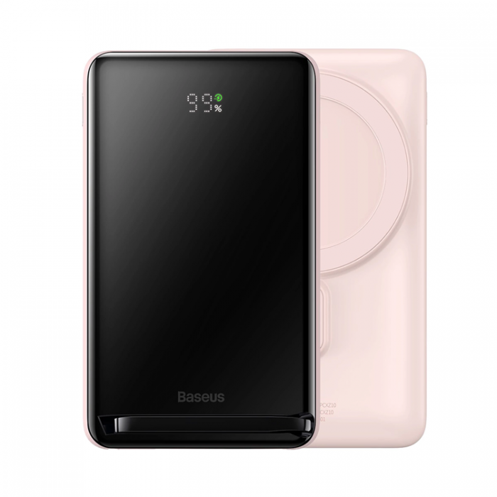 BASEUS - Baseus Powerbank 10000mAh 20W Magnetic Bracket - Rosa