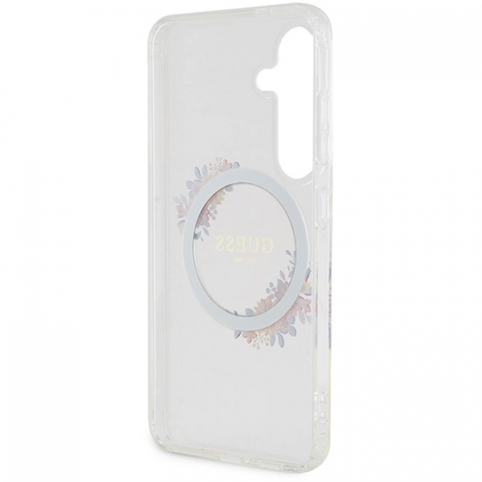 Guess - Guess Galaxy S24 Plus Mobilskal Magsafe IML Flowers Wreath - Clear