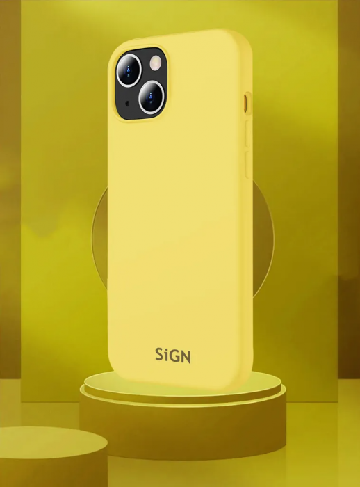 SiGN - SiGN iPhone 15 Plus Mobilskal Liquid Silikon - Gul