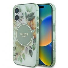 Guess - Guess iPhone 16 Mobilskal MagSafe IML Flower & Tonal Circle