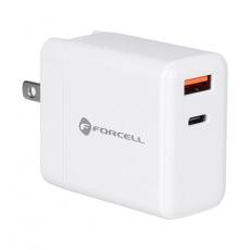 Forcell - Forcell F-Energy 3in1 Väggladdare 45W USB-C/USB-A med utbytbara pluggar