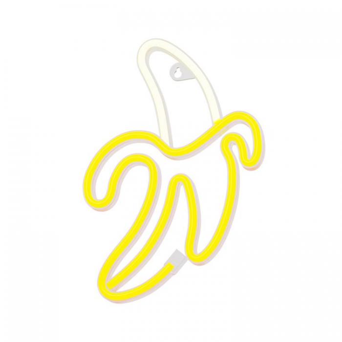 Forever Light - Forever Light LED Neon BANANA Bat FLNE10 + USB - Gul/Vit