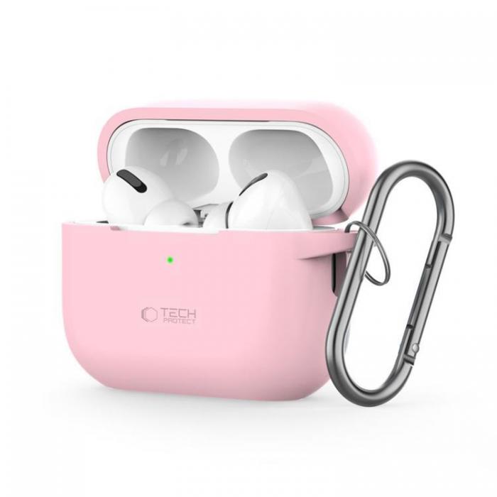 Tech-Protect - Tech-Protect Apple Airpods Pro 1/2 Skal Silikon Hook - Dusty Rosa