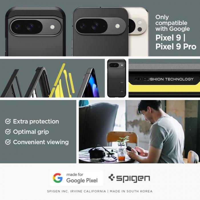 Spigen - Spigen Google Pixel 9/9 Pro Mobilskal Tough Armor - Svart