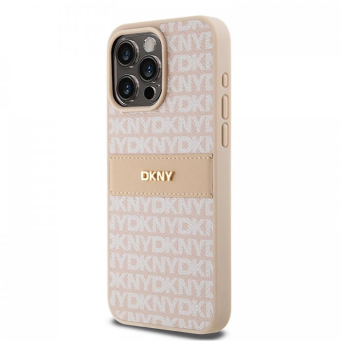 DKNY - DKNY iPhone 15 Pro Max Mobilskal Lder Mono Stripe & Metal Logo