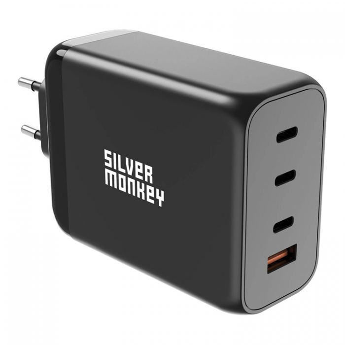 Silver Monkey - Silver Monkey SMA153 200W GaN-laddare 3xUSB-C PD USB-A QC 3.0