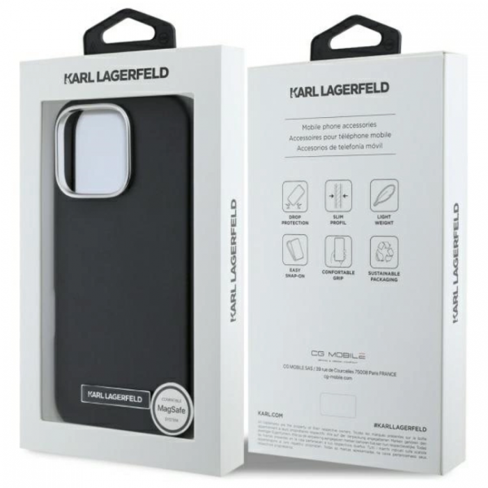 KARL LAGERFELD - Karl Lagerfeld iPhone 16 Pro Mobilskal MagSafe FW Metal Plate