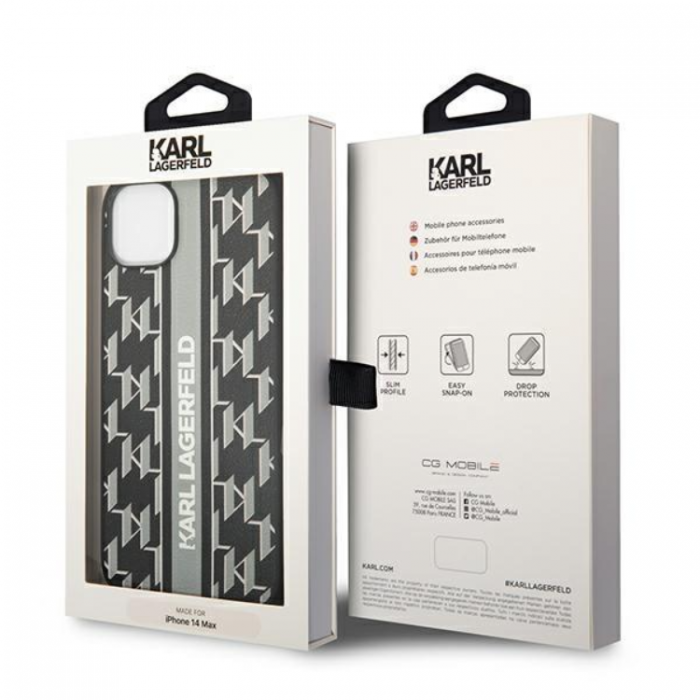 KARL LAGERFELD - Karl Lagerfeld iPhone 14 Plus Skal Monogram Stripe - Gr