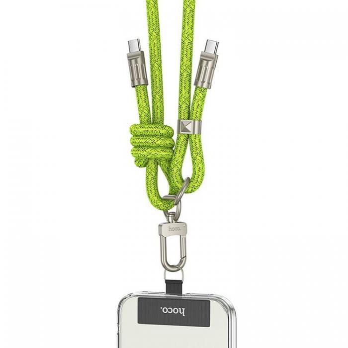 Hoco - Hoco USB-C till USB-C 60W 1.8m 3A Kabel Lanyard - Grn