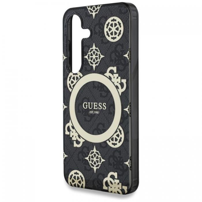 Guess - Guess Galaxy S25 Ultra Mobilskal MagSafe Guld Electroplated Peony - Svart