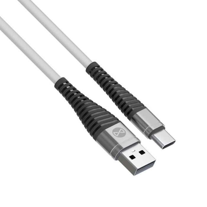 Forever - Forever Shark USB-C till USB-A kabel 1m 2A - Vit