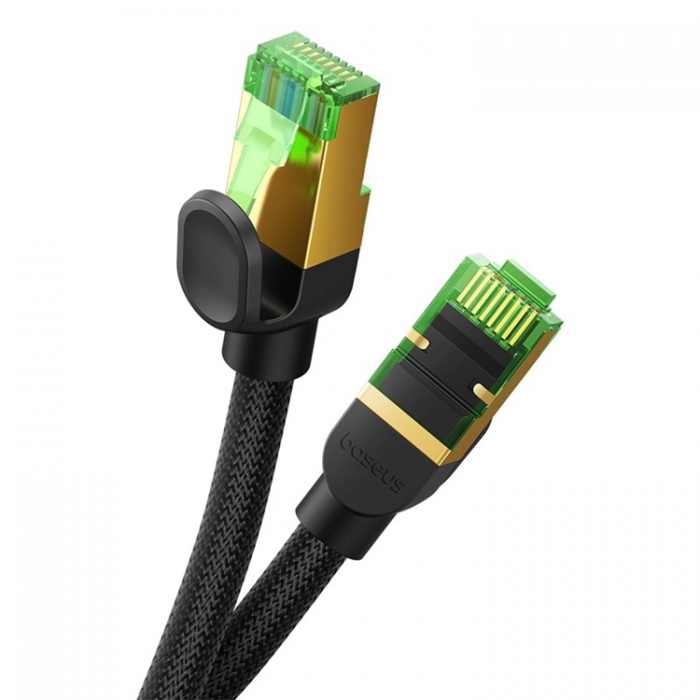 BASEUS - Baseus snabb RJ45 Cat 8 Ntverkskabel 40Gbps 15m - fltad Svart