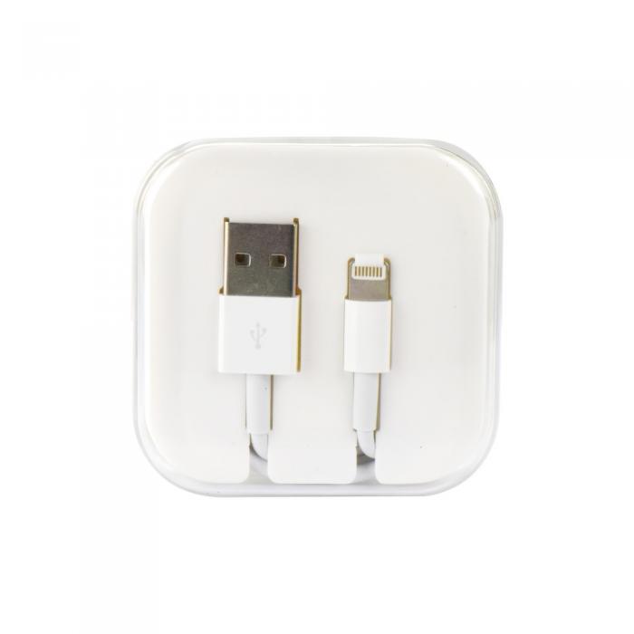 A-One Brand - USB-A till Lightning kabel 8-pin Vit BOX HD4 1m