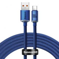 BASEUS - Baseus USB Till USB-C 100W 2m Kabel Crystal Shine - Blå