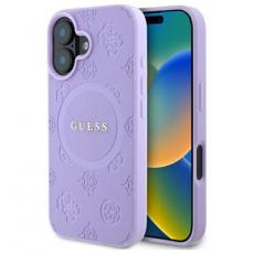 Guess - Guess iPhone 16 Plus Mobilskal Magsafe Saffiano Peony Classic Logo - Lila