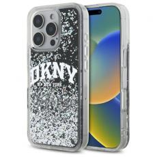 DKNY - DKNY iPhone 16 Pro Max Mobilskal Liquid Glitter Arch Logo - Svart