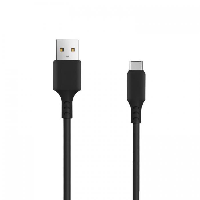 Setty - Setty Vggladdare USB 2.4A med USB-C 1m Kabel NEW - Svart