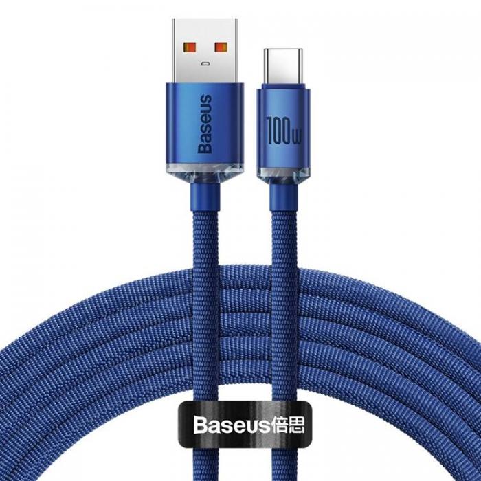 BASEUS - Baseus USB Till USB-C 100W 2m Kabel Crystal Shine - Bl