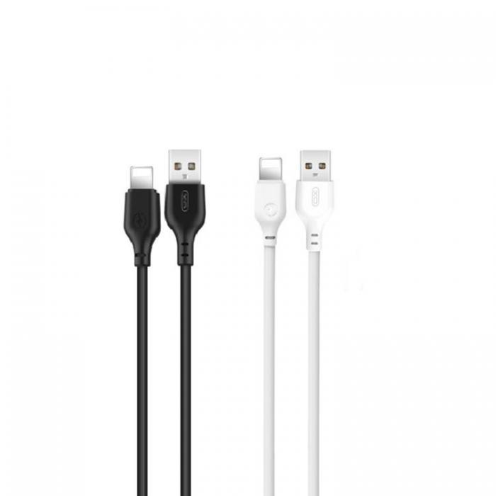 XO - XO USB Till Lightning 1m Kabel 2.1A NB103 50Pcs - Svart/Vit