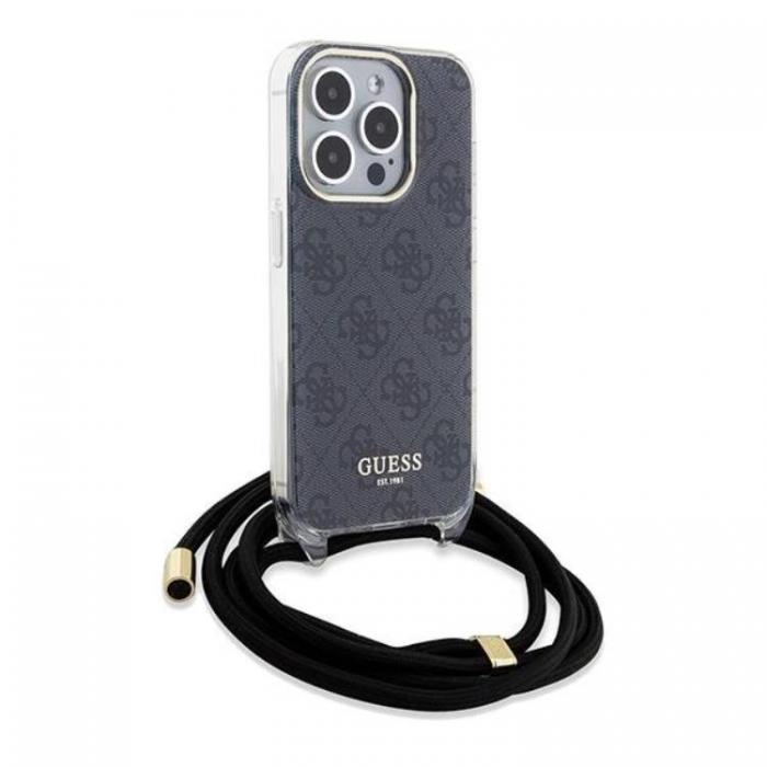 Guess - Guess iPhone 15 Pro Max Mobilskal Crossbody Cord Print - Svart