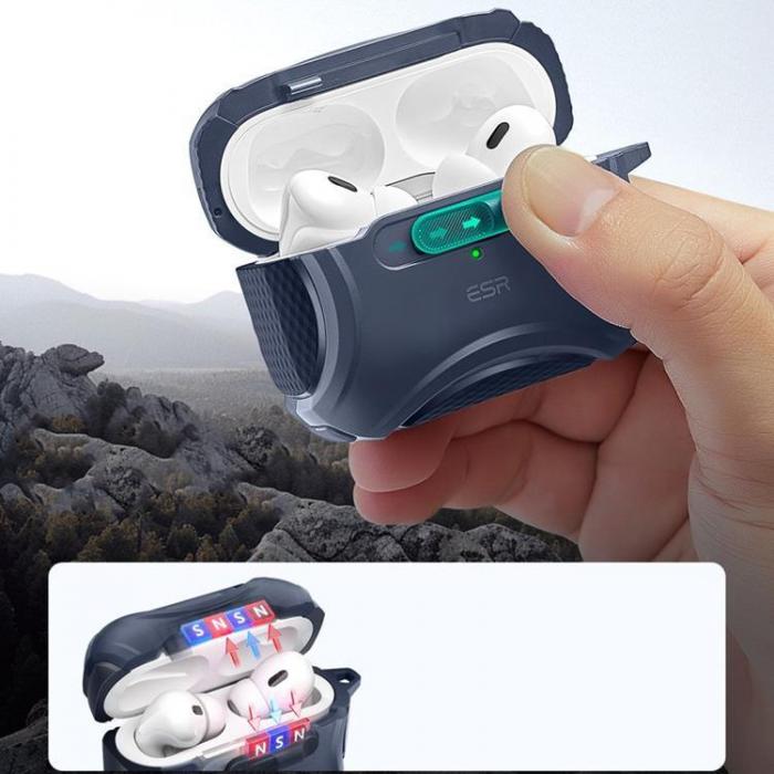 ESR - ESR Apple Airpods Pro 1/2 Skal Magsafe Cyber Flicklock Halolock - Bl