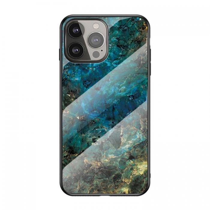 A-One Brand - Anti-Scratch Hrdat Glas Skrmskydd iPhone 13 Pro Max - Emerald Marble