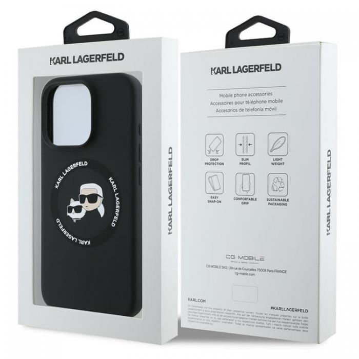 KARL LAGERFELD - Karl Lagerfeld iPhone 16 Pro Mobilskal MagSafe Karl&Choupette Head - Svart