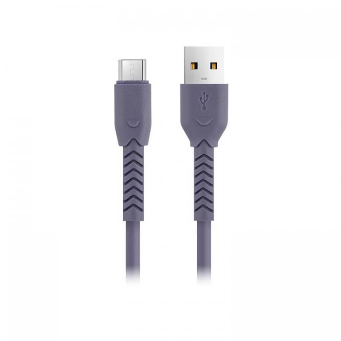 Maxlife - Maxlife Kabel USB till micro-USB 1m 3A MXUC-04 - Lila