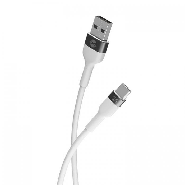 Forever - Forever Flexible USB-C till USB-A kabel 1m 3A - Vit