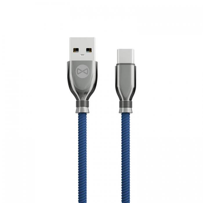 Forever - Forever Tornado USB-C till USB-A kabel 1m 3A - Navy