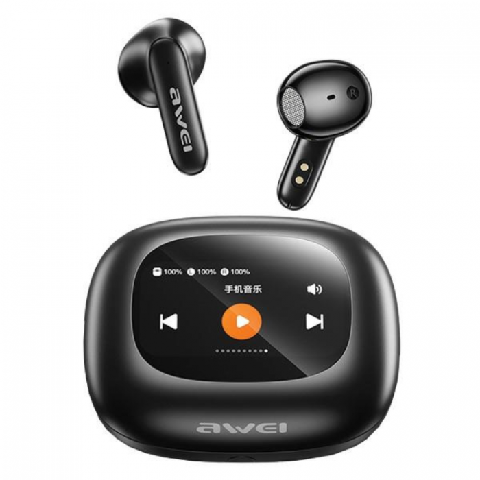 Awei - Awei In-Ear Trdls hrlurar Med Laddningstation - Svart