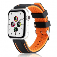 Beline - Beline Apple Watch (42/44/45/49mm) Armband Solid Silikon - Orange/svart