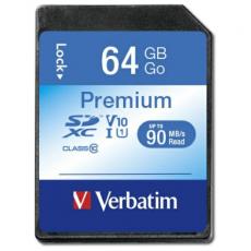 Verbatim - Verbatim Minneskort SDXC 64GB V10 Karta Premium U1 - Svart