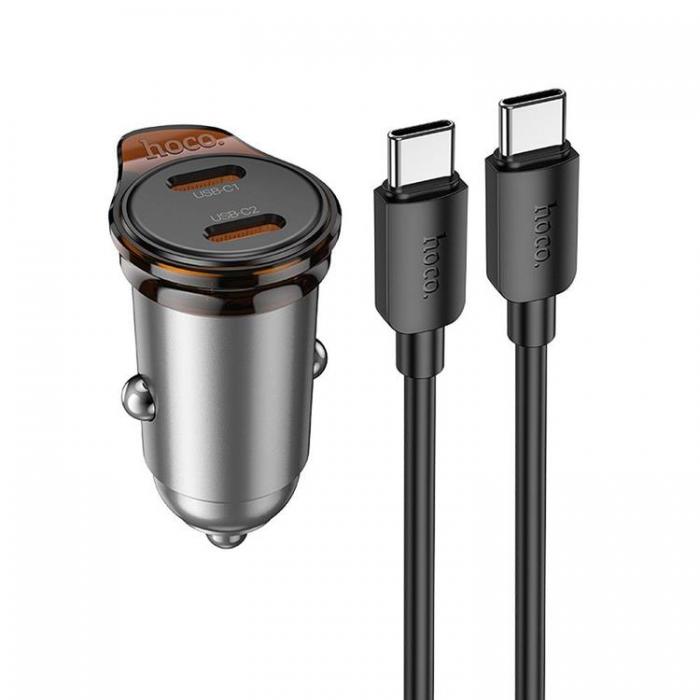 Hoco - HOCO Billaddare 2x USB-C 45W USB-C/USB-C Kabel PD QC