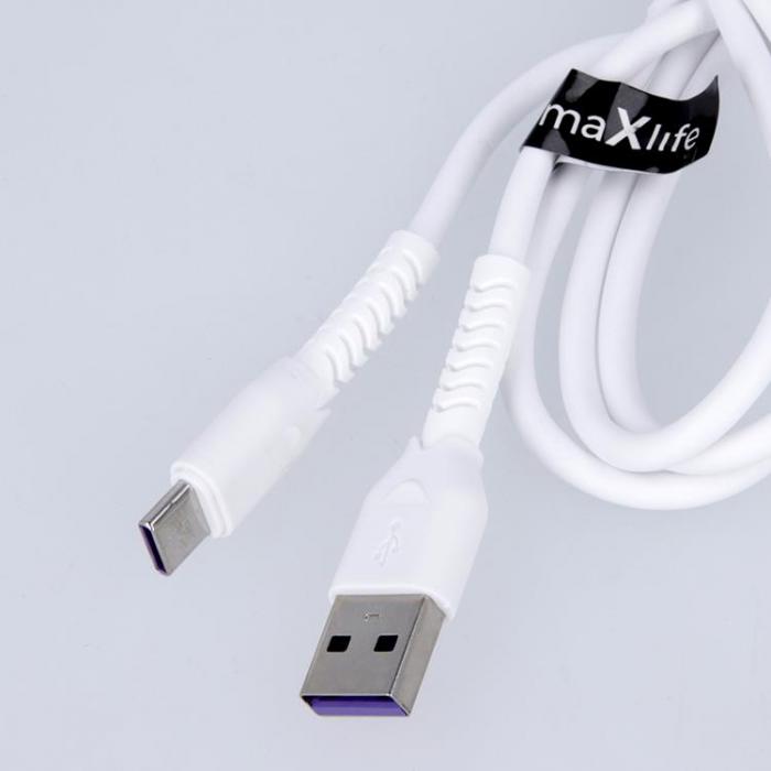 Maxlife - Maxlife USB Till Lightning 1m Kabel 3A MXUC-04 - Vit