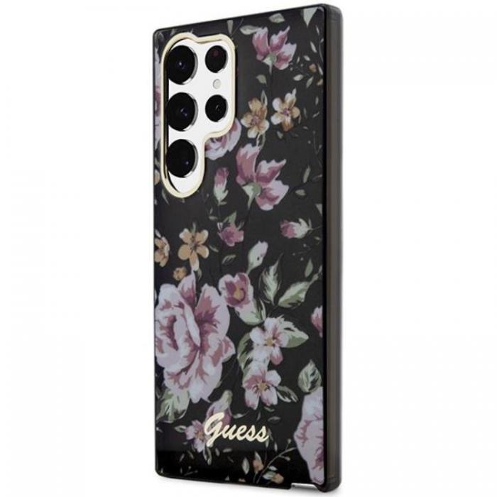 Guess - Guess Galaxy S23 Ultra Mobilskal Flower Collection - Svart