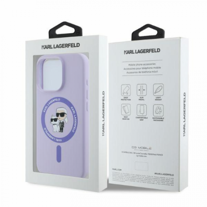 KARL LAGERFELD - KARL LAGERFELD iPhone 16 Pro Mobilskal Magsafe Silikon Heads Ring