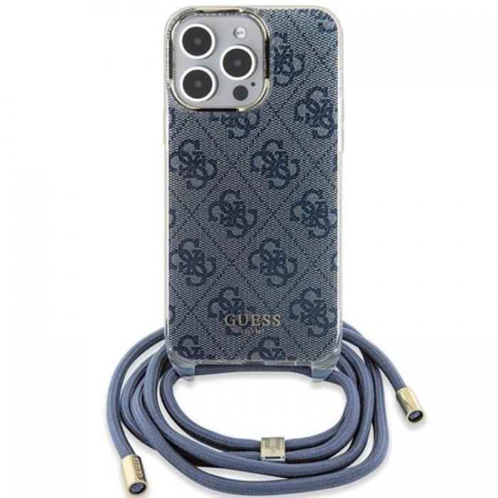 Guess - Guess iPhone 15 Pro Max Mobilskal Crossbody Cord Print - Bl