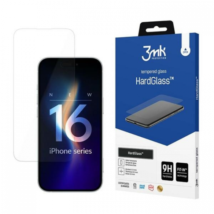 3MK - 3mk iPhone 16 Pro Hrdat Glas Skrmskydd - Clear